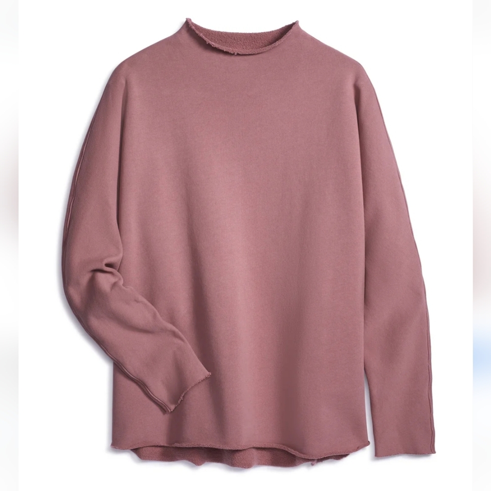 Frank & Eileen Long Sleeve Funnel Neck Capelet Terracotta Size Small